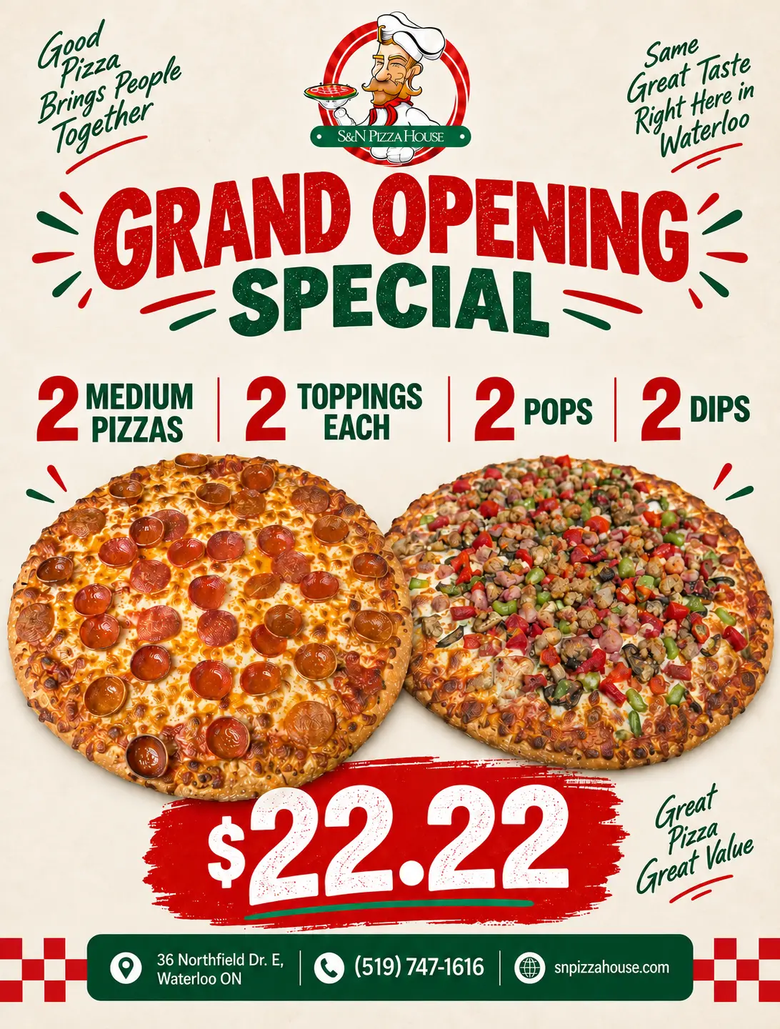 snpizzahouse grand opening special